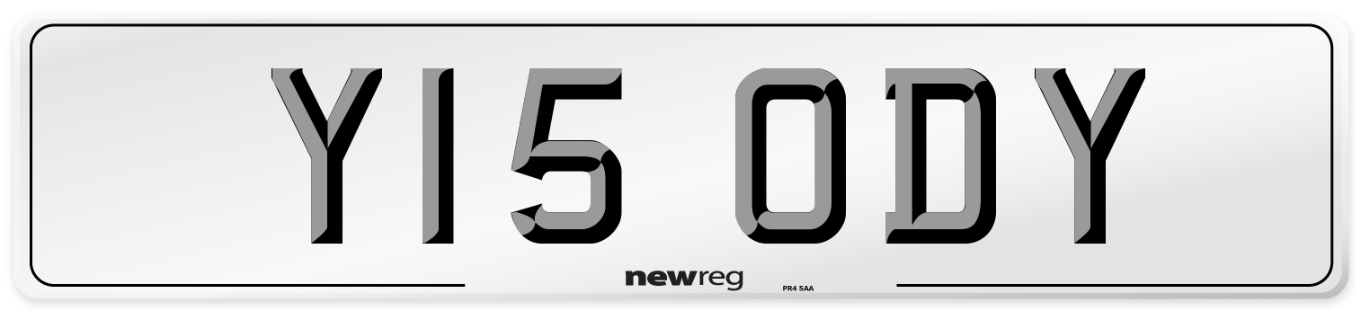 Y15 ODY Number Plate from New Reg